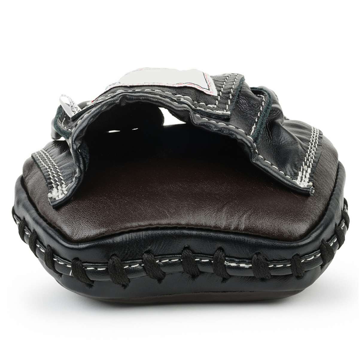 Dark Brown Compact Leather Focus Mitt with Reinforced Hand Pocket and Side Lacing